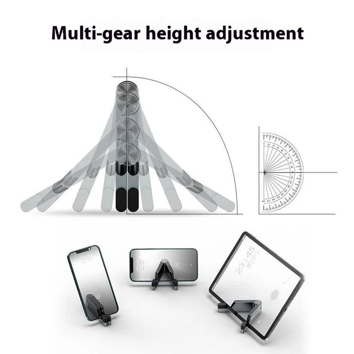 V-Shape Aluminum Alloy Phone Stand Foldable Mini Portable Desktop Holder - Silver - 5