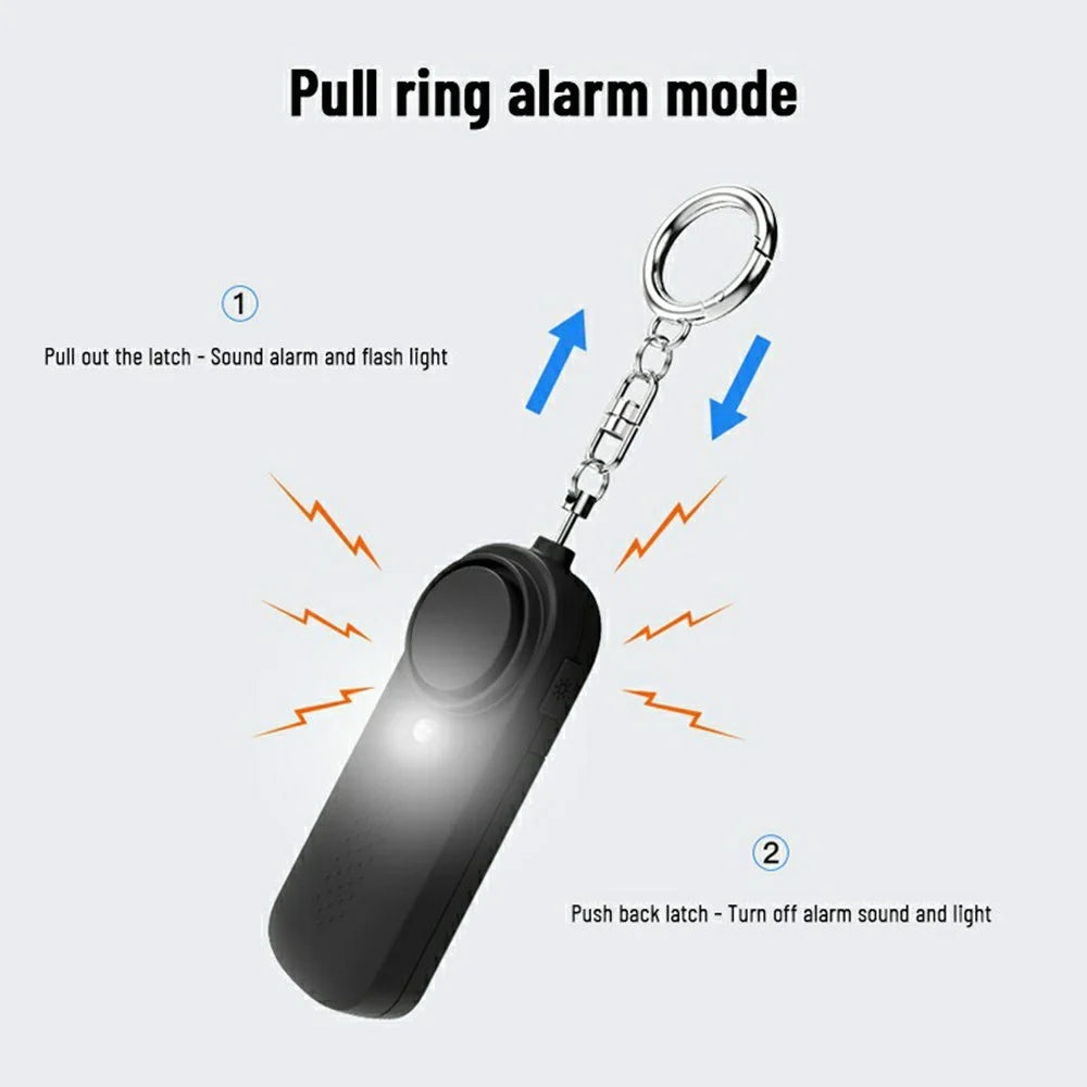 PA200 Personal Alarm Safety Device 130dB Loud Sound 10 Lumens LED Light Anti Wolf Artifact - White - 3