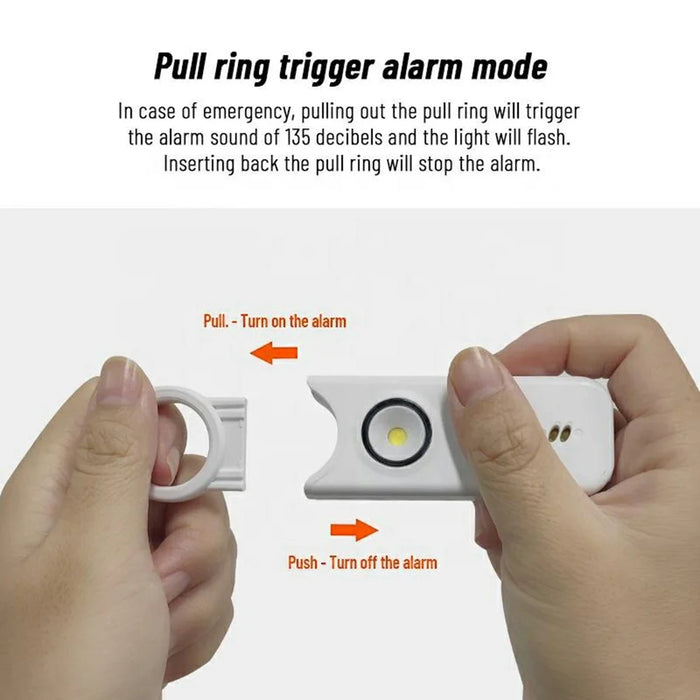 PA300 Personal Alarm 135dB Self Defense Device Pull Pin Vibration Sensing Dual Mode Alert - Purple - 4