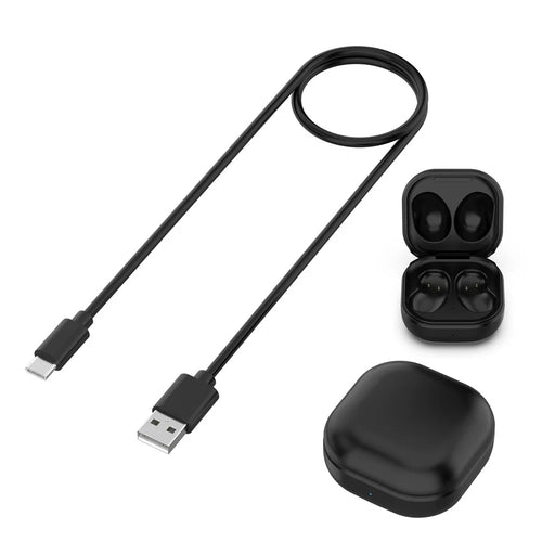 Bluetooth-compatible Earphone Charging Box + Cable for Samsung Galaxy Buds Live - Black - 1