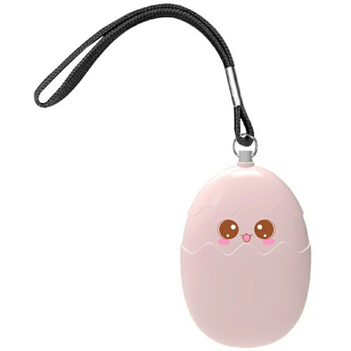 PA400 Cartoon Personal Alarm 130dB Self Defense Emergency Siren LED Strobe Light Egg Shaped Safety Device - Pink - 1