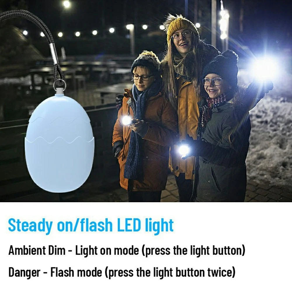 PA400 Cartoon Personal Alarm 130dB Self Defense Emergency Siren LED Strobe Light Egg Shaped Safety Device - Pink - 4