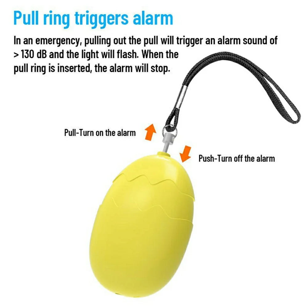 PA400 Cartoon Personal Alarm 130dB Self Defense Emergency Siren LED Strobe Light Egg Shaped Safety Device - Pink - 5