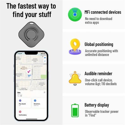 FD100 Bluetooth-compatible Tracker Luggage Key Wallet Smart Finder for iOS - Black - 2