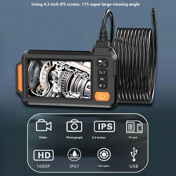 B313 4.3 Inch Inspection Camera 8mm Double Lens Industrial Endoscope with 2m Rigid Cable - 5