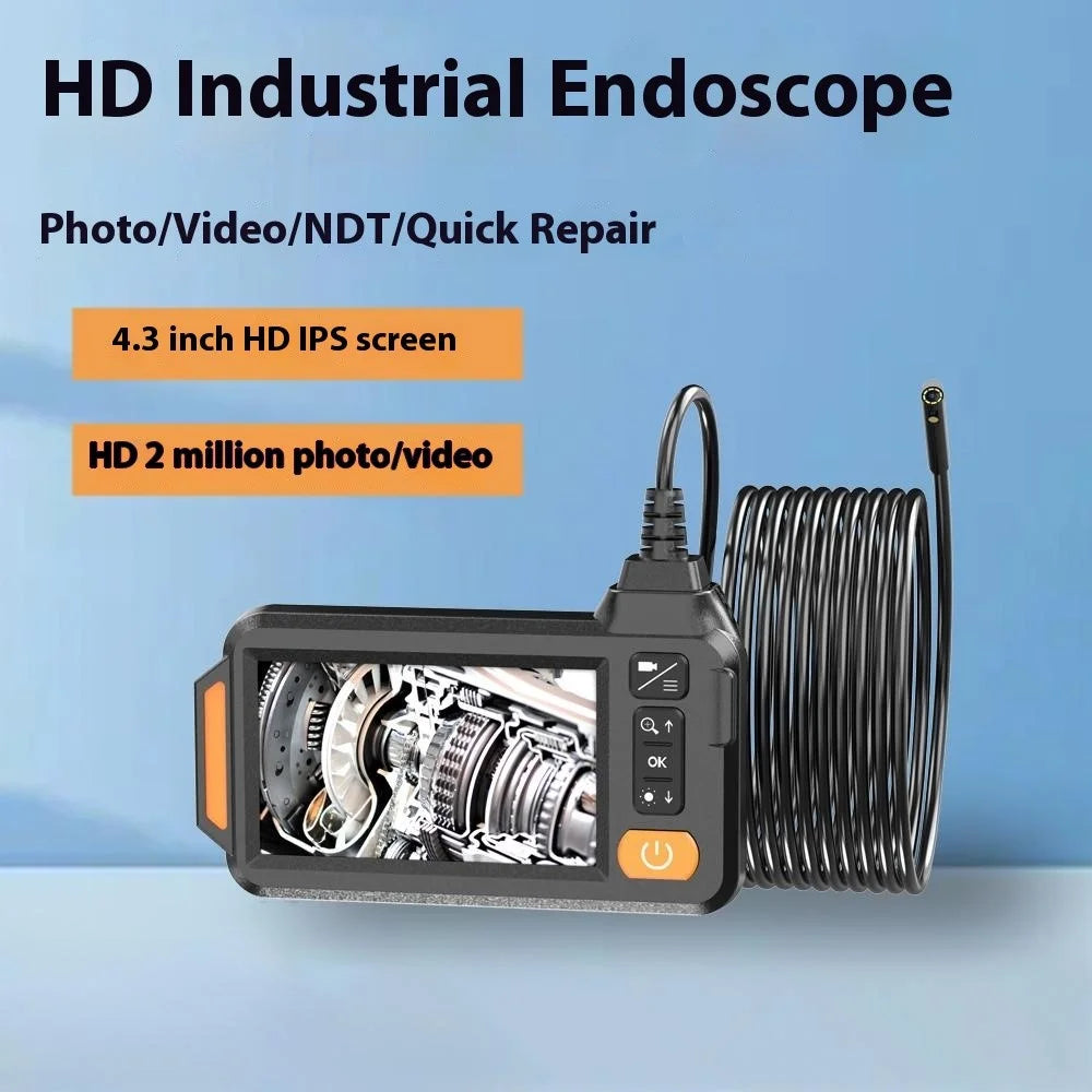 B313 4.3 Inch Inspection Camera 8mm Double Lens Industrial Endoscope with 5m Rigid Cable - 4