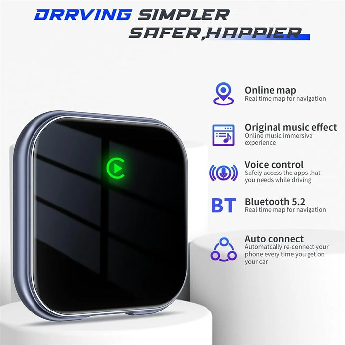 BY963 Vehicle Wireless Adapter WiFi Bluetooth-compatible Dual Connection Car Connectivity Converter Box - Carplay - 2