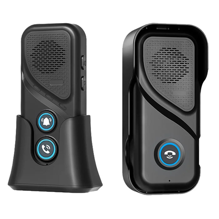 M06-1T1 23 Ringtones 5 Volumes Adjustable Wireless Two Way Intercom Doorbell with 1 Transmitter + 1 Receiver - Black - 1