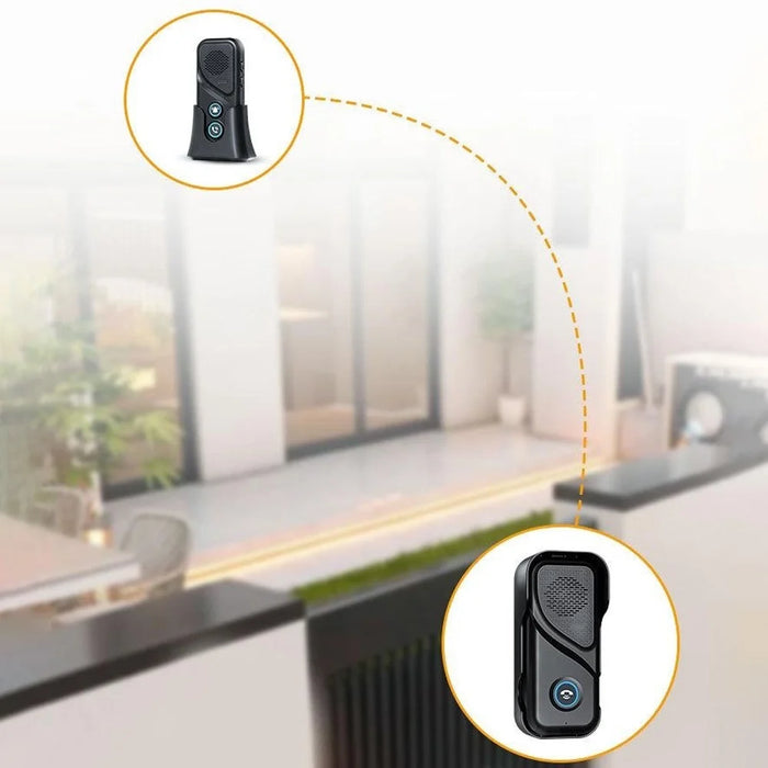 M06-1T1 23 Ringtones 5 Volumes Adjustable Wireless Two Way Intercom Doorbell with 1 Transmitter + 1 Receiver - Black - 4