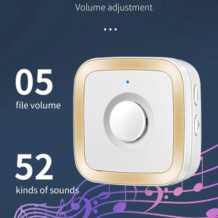 M12 52 Musics Wireless Sensor Welcome Doorbell Shop Entry Detector Alarm with 1 Transmitter + 1 Receiver - US Plug / White - 3
