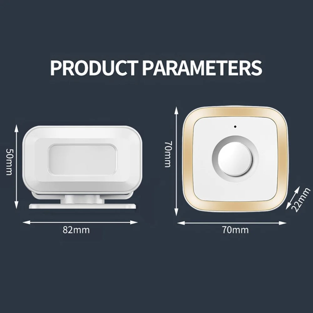 M12 52 Musics Wireless Sensor Welcome Doorbell Shop Entry Detector Alarm with 3 Transmitter + 1 Receiver - US Plug / Black - 7