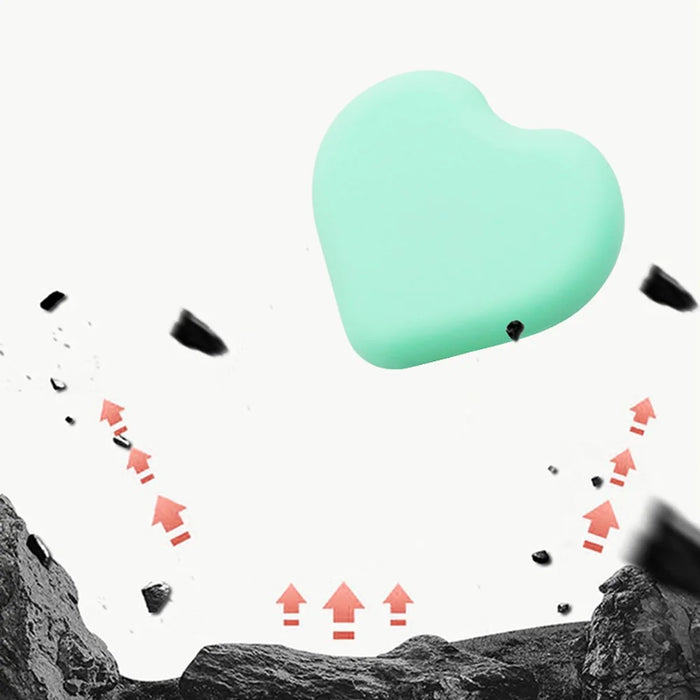 For Apple AirTag Silicone Case Heart Shaped Brooch Style Bluetooth-compatible Tracker Protective Cover - White - 3