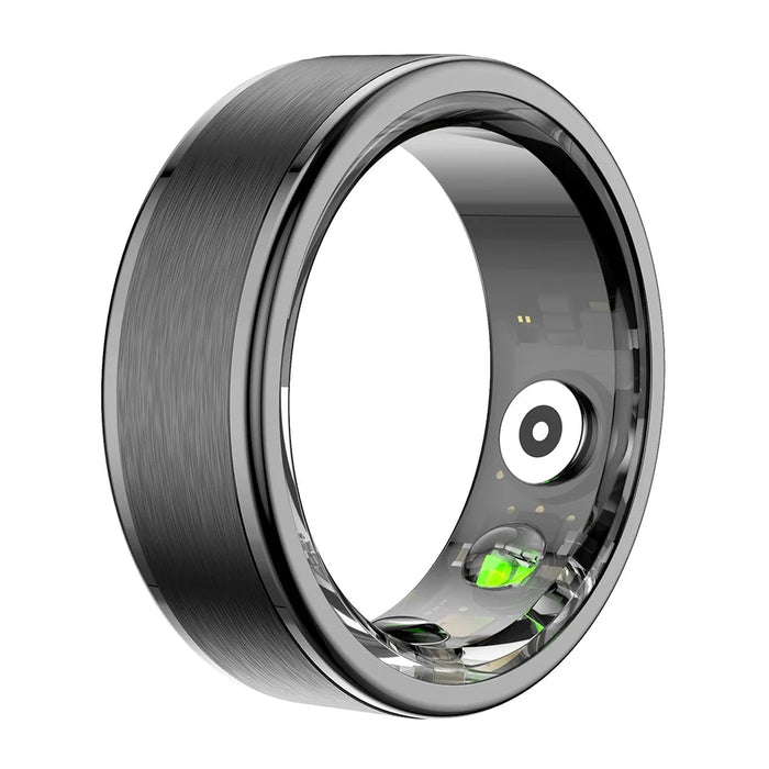R03 Sleep Tracker Blood Oxygen Heart Rate Monitor Multifunction Smart Ring ( Magnetic Cable Charging ) - Black  /  Size 7 - 1