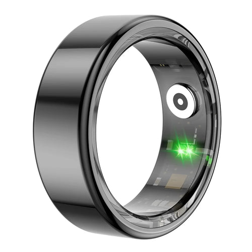 R02 IP68 Waterproof Sleep Tracker Blood Oxygen Heart Rate Monitor Smart Ring ( Magnetic Cable Charging ) - Black  /  Size 8 - 1