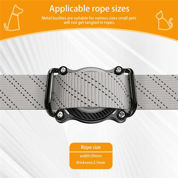 For AirTag Anti Drop Protective Case Pet Collar Bluetooth-compatible Tracker Waterproof Cover with Bell - Black - 3