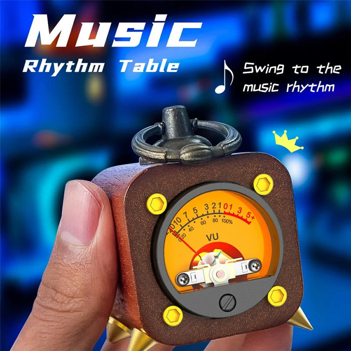 AODUKE AJVU01-S Wooden Analog VU Meter Rhythm Light Sound Level Meter - 5