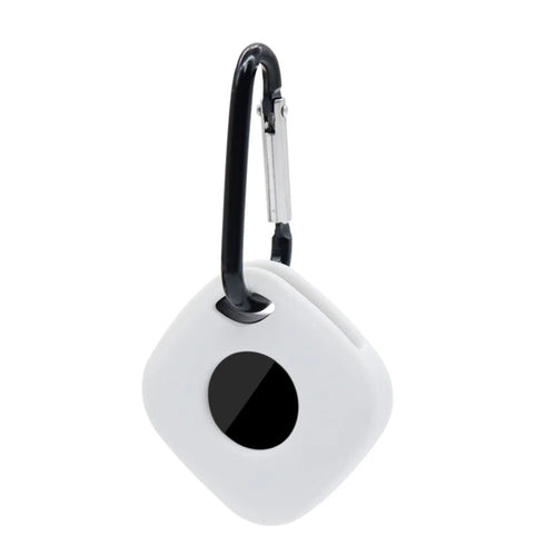 For Tile Mate (2024) Silicone Case Bluetooth-compatible Tracker Protective Cover with Keychain - White - 1