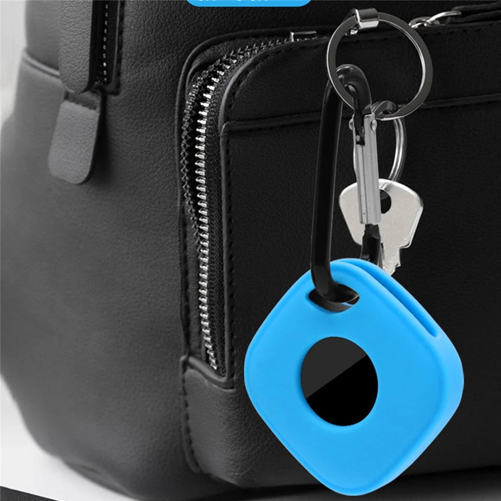 For Tile Mate (2024) Silicone Case Bluetooth-compatible Tracker Protective Cover with Keychain - White - 5