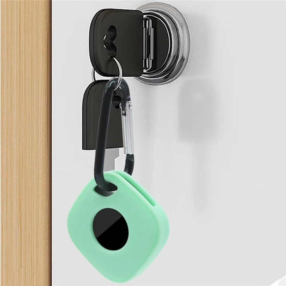 For Tile Mate (2024) Silicone Case Bluetooth-compatible Tracker Protective Cover with Keychain - White - 6