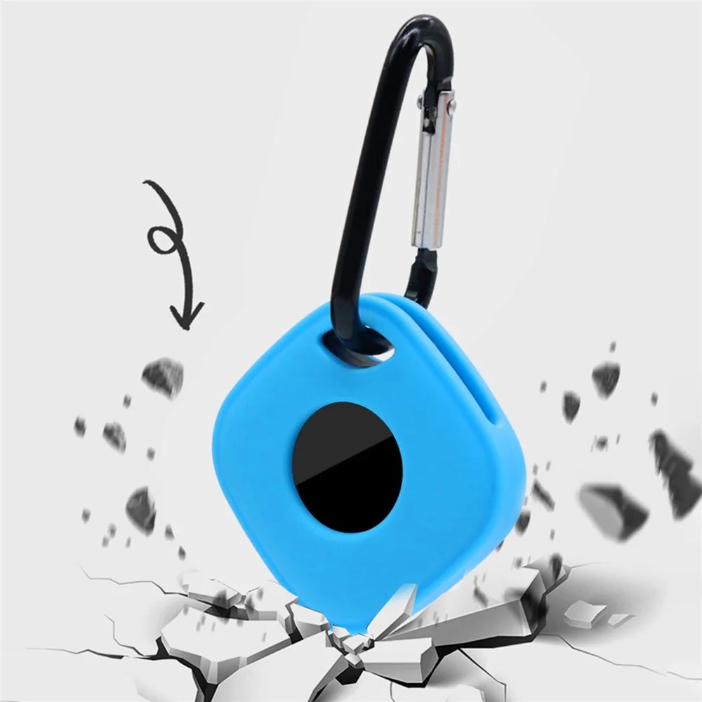 For Tile Mate (2024) Silicone Case Bluetooth-compatible Tracker Protective Cover with Keychain - White - 7