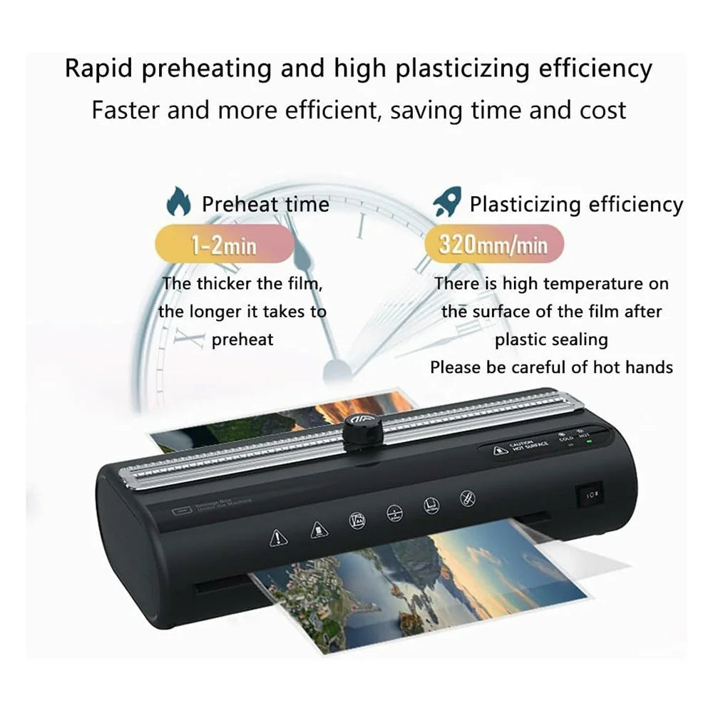 FANGNUO FNL003 A4 Laminator Multi-Function Home Office Hot Press Document Photo Small Laminating Machine - US Plug - 3