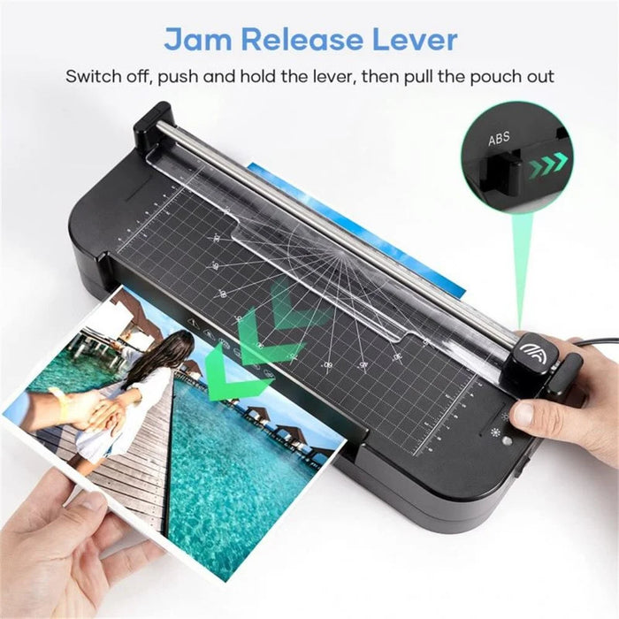 FN336 A4 Laminator Home Office Photo Document Menu Laminating Machine with Laminating Films and Corner Rounder - US Plug - 4
