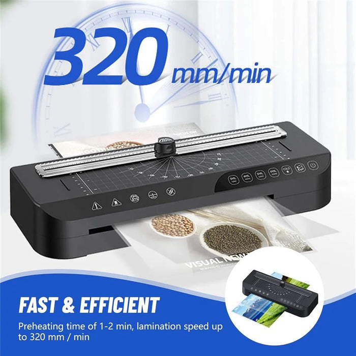 FN336 A4 Laminator Home Office Photo Document Menu Laminating Machine with Laminating Films and Corner Rounder - US Plug - 6