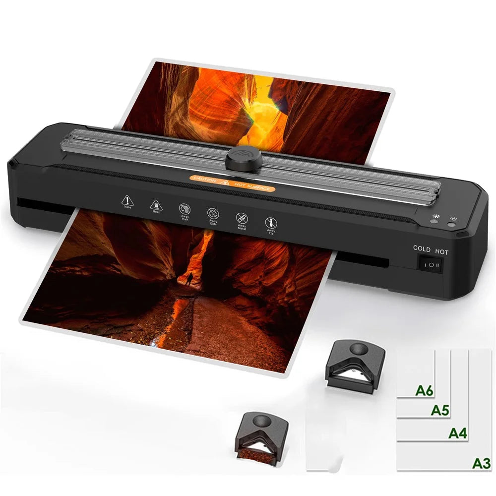FANGNUO FNL007 A3 Laminator Hot Cold Photo Document Laminating Machine with 40 Films and Round Corner Cutter - US Plug - 2