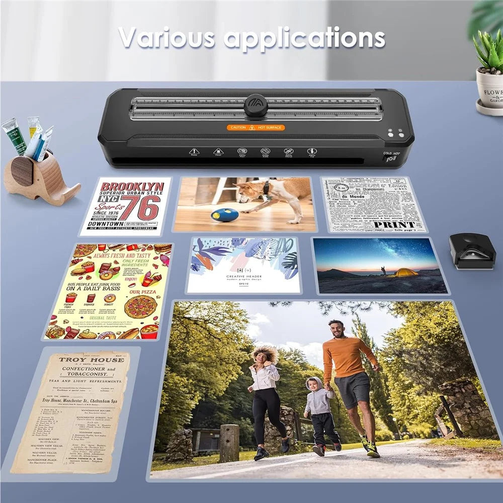 FANGNUO FNL007 A3 Laminator Hot Cold Photo Document Laminating Machine with 40 Films and Round Corner Cutter - US Plug - 7