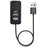 Y2 Type C + Dual USB Carbon Fiber Texture Car Rear Seat Charger Adapter with 1m Extension Cable - 1