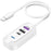 Y4 Car Rear Seat Multi Port Power Expander Type C + Dual USB Fast Charger with 1m Extension Cable - 1