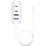 Y4 Car Rear Seat Multi Port Power Expander Type C + Dual USB Fast Charger with 1m Extension Cable - 2
