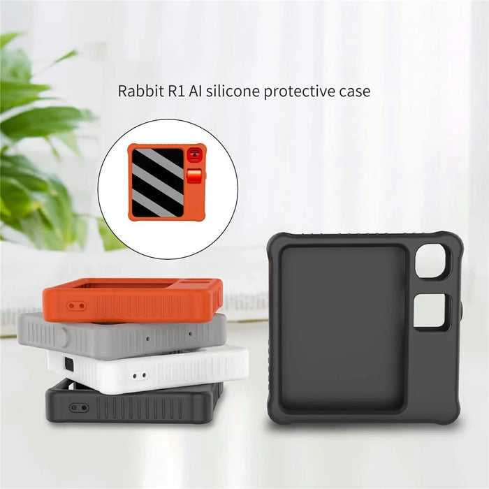 For Rabbit R1 Silicone Protective Case AI Device Pocket Handheld Computer Anti Drop Housing Shell - Black - 2