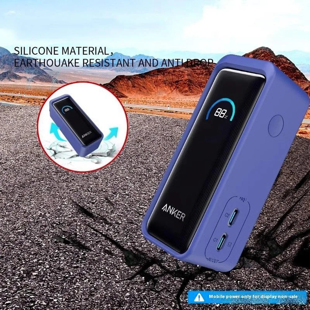 Silicone Case for Anker Prime 9600mAh 65W Power Bank Protective Cover Shock Absorbing  /  Anti Scratch - Dark Blue - 2
