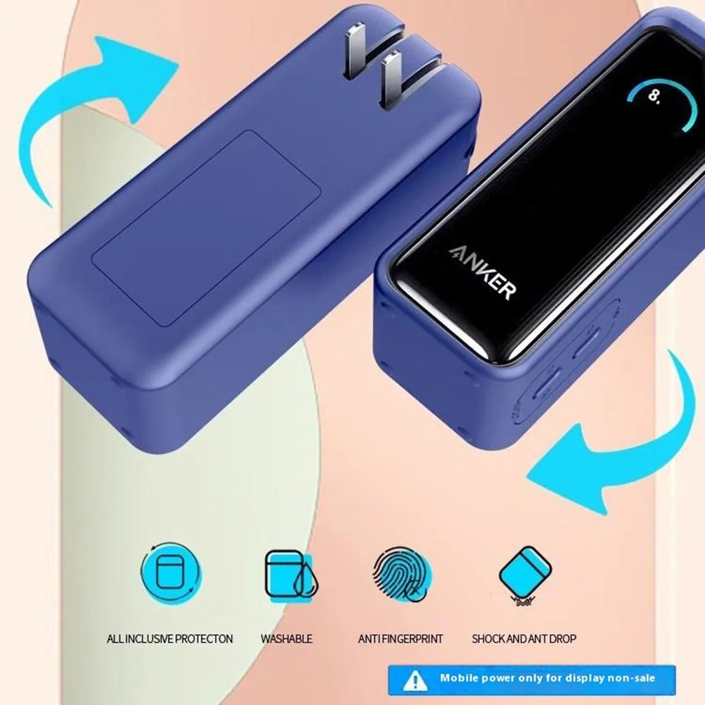 Silicone Case for Anker Prime 9600mAh 65W Power Bank Protective Cover Shock Absorbing  /  Anti Scratch - Dark Blue - 3