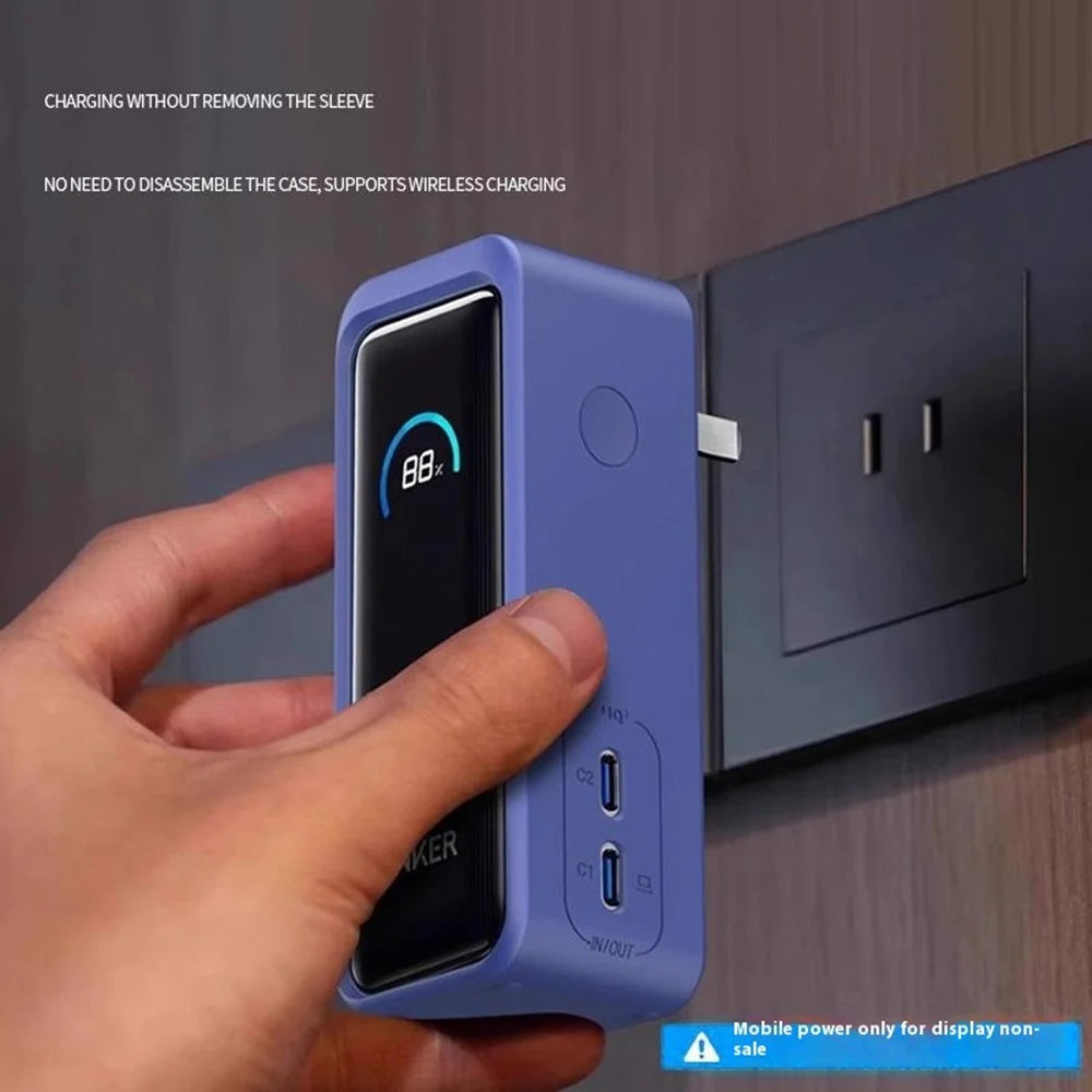 Silicone Case for Anker Prime 9600mAh 65W Power Bank Protective Cover Shock Absorbing  /  Anti Scratch - Dark Blue - 6
