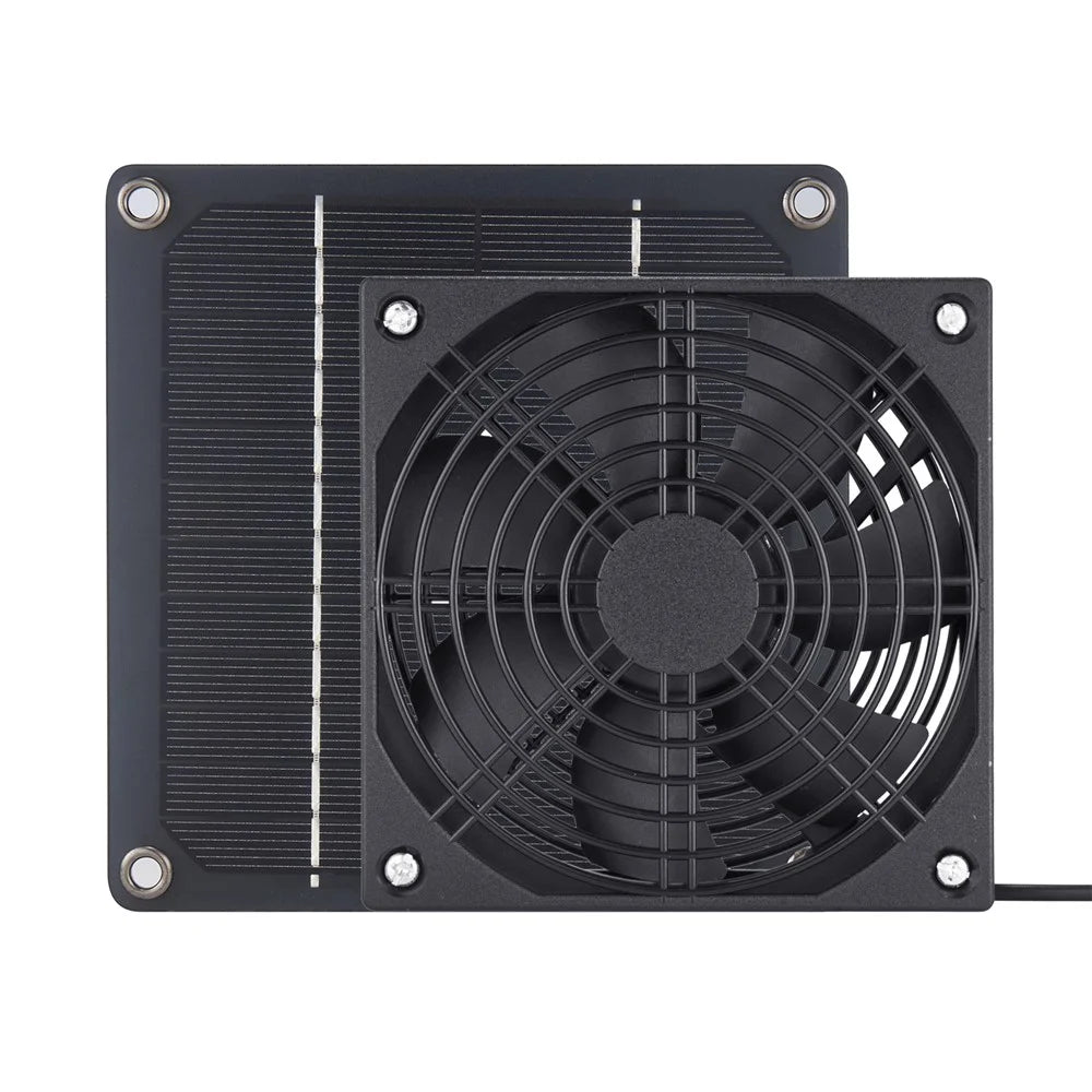 3W-1FAN Solar Powered Exhaust Fan Outdoor Pet Ventilation Fan Single Crystal Silicon Panel DC Motor 76.3CFM - 2