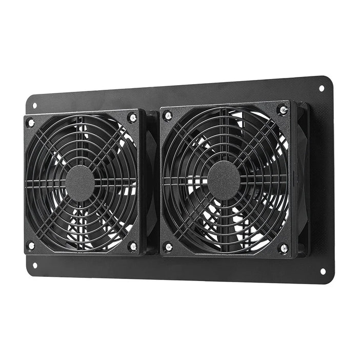 10W-2FAN Portable Solar Panel Dual Fan Exhaust Fan Outdoor Camping Tent Fan Pet Ventilation Fan - 2