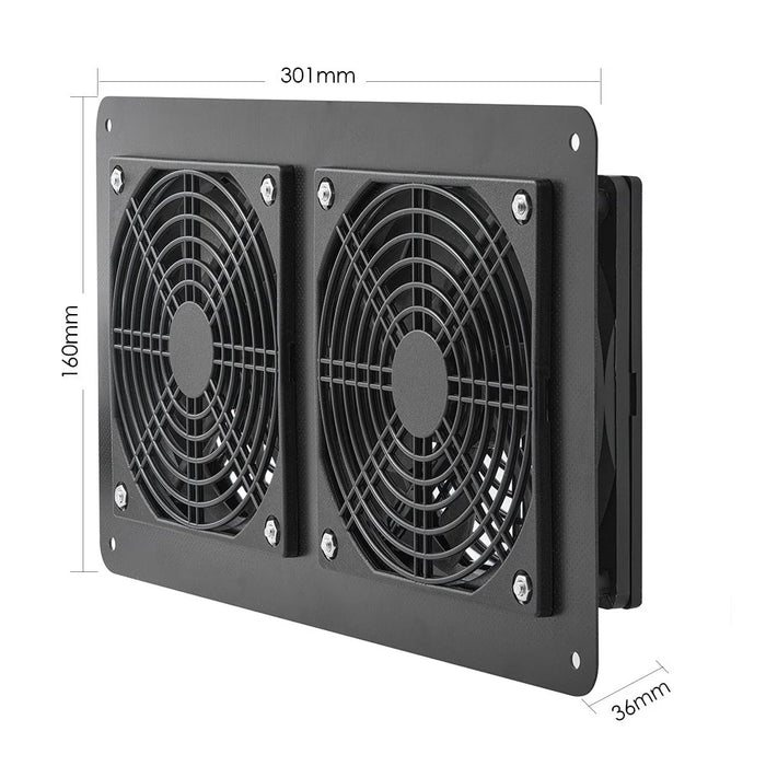20W-2FAN12 Portable Solar Panel Dual Fan Exhaust Fan Outdoor Camping Tent Fan Pet Ventilation Fan - 7