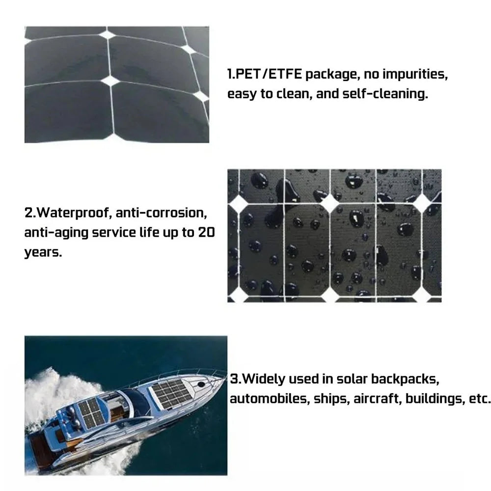 XXM380-280-MC4 Flexible Solar Panel Monocrystalline Silicon 15W 18V Output MC4 Connector - 4