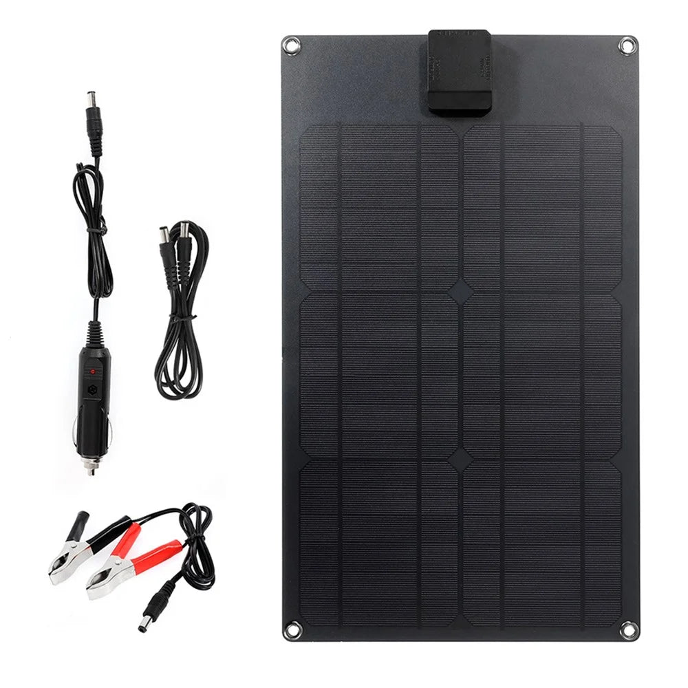 GKM470-280B Solar Phone Charger Monocrystalline Silicon Solar Charging Panel 25W USB / DC Output - 1