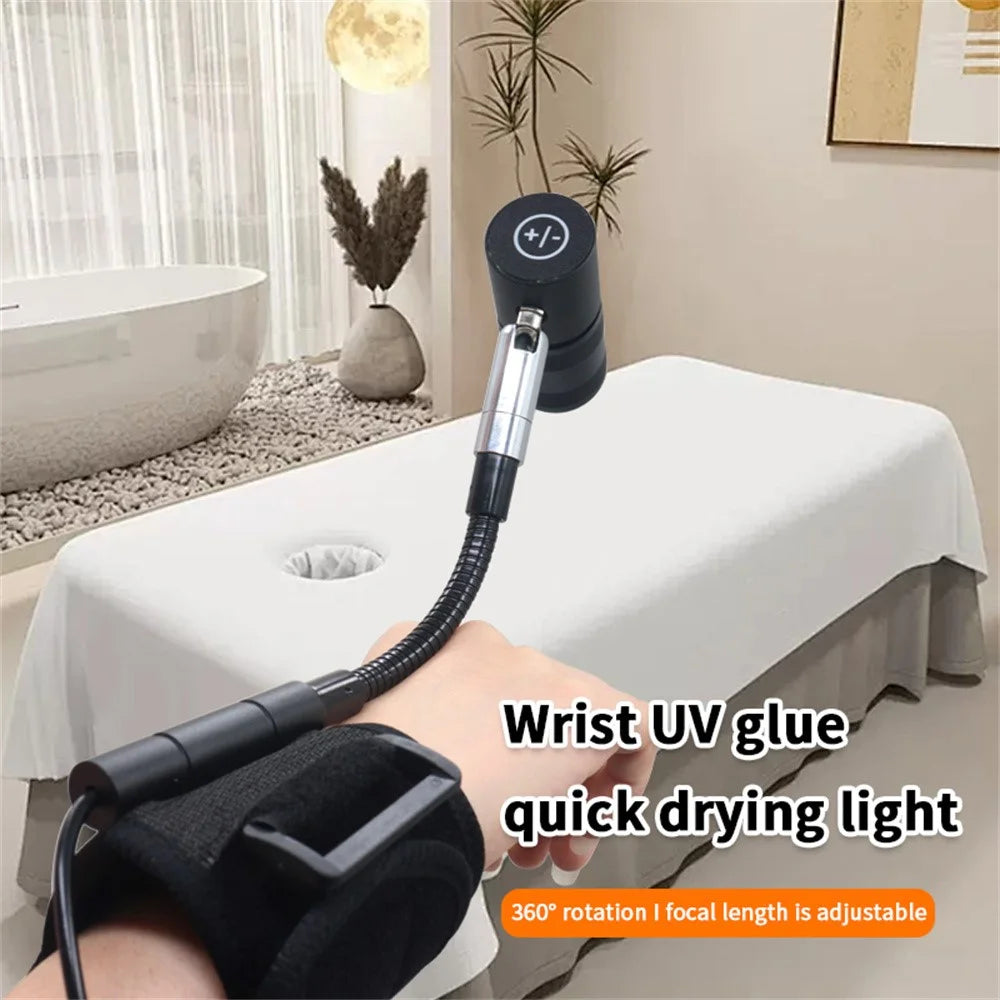 AL50 Professional UV Lamp for Eyelash Extensions / Nail Art / Eyebrow Tattoo Wrist Strap Curing Light - US Plug - 3