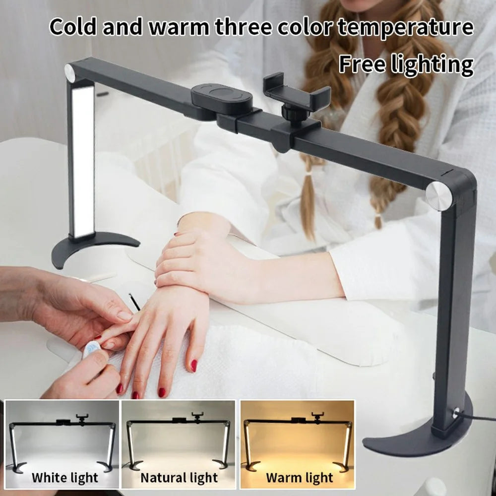 M21X 35W Desktop Stand Light Nail Art Lamp Beauty Tattoo Eyebrow Eyelash Workstation Light - Black / US Plug - 4