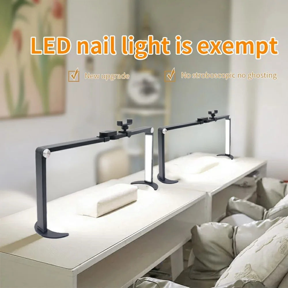 M21X 35W Desktop Stand Light Nail Art Lamp Beauty Tattoo Eyebrow Eyelash Workstation Light - Black / US Plug - 6