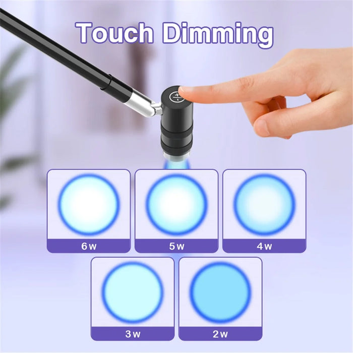 AL30 UV Lamp For Eyelash Extension  /  Nail Art 6W LED Light Curing Dryer with 360° Adjustable Gooseneck - Black - 3