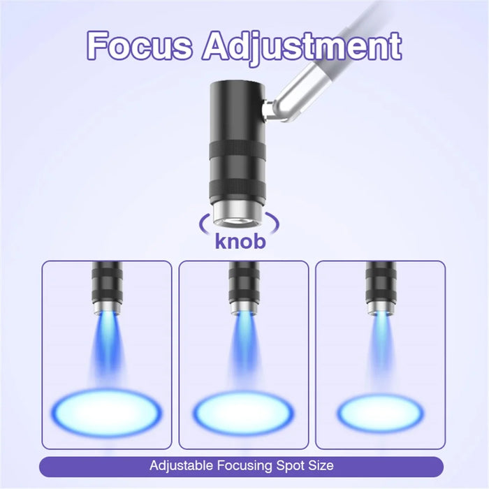 AL30 UV Lamp For Eyelash Extension  /  Nail Art 6W LED Light Curing Dryer with 360° Adjustable Gooseneck - Black - 4