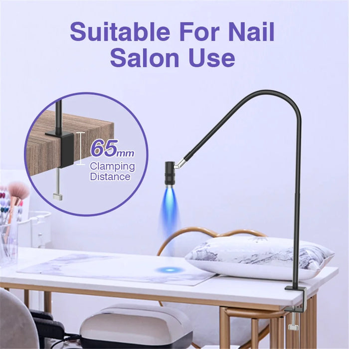 AL30 UV Lamp For Eyelash Extension  /  Nail Art 6W LED Light Curing Dryer with 360° Adjustable Gooseneck - Black - 7