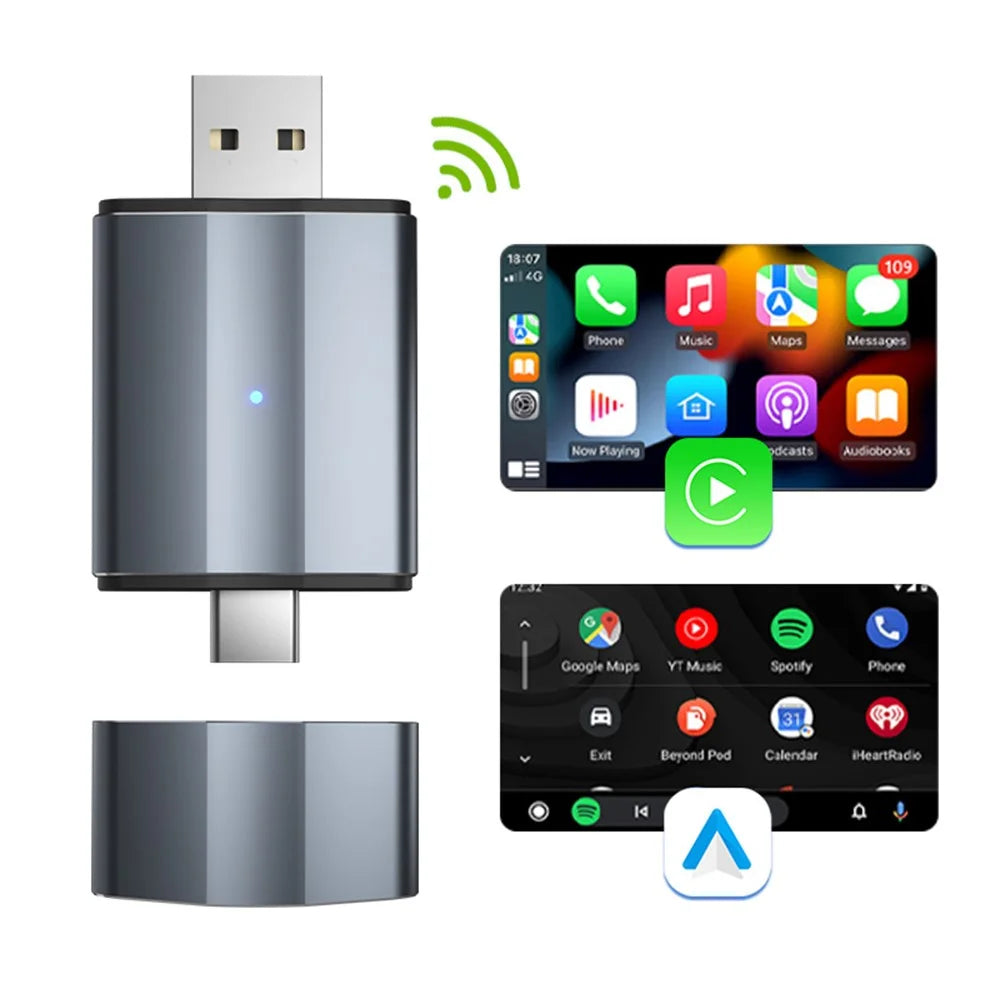 PL2 Carplay Wireless Converter Box USB / TYPE-C Dual Interface Adapter For Wired to Wireless Carplay / Android Auto Upgrade - 2