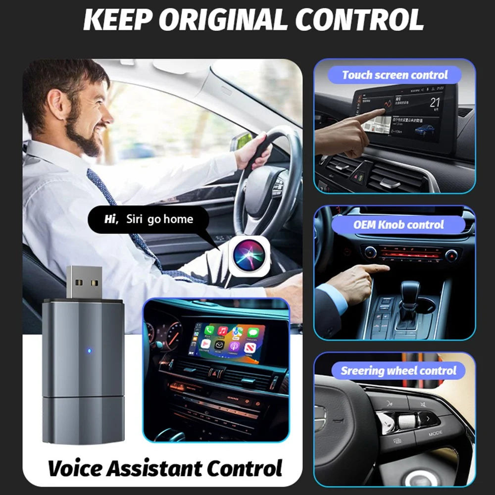 PL2 Carplay Wireless Converter Box USB / TYPE-C Dual Interface Adapter For Wired to Wireless Carplay / Android Auto Upgrade - 4