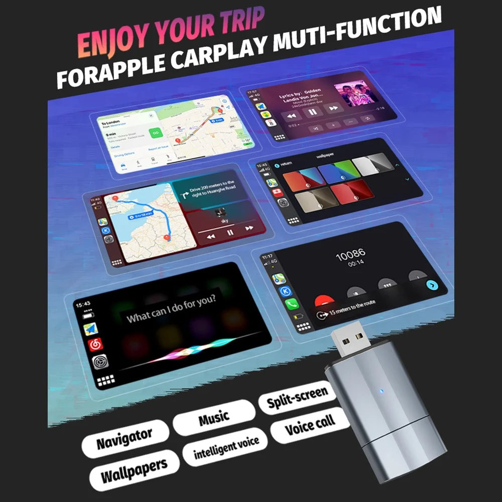 PL2 Carplay Wireless Converter Box USB / TYPE-C Dual Interface Adapter For Wired to Wireless Carplay / Android Auto Upgrade - 5